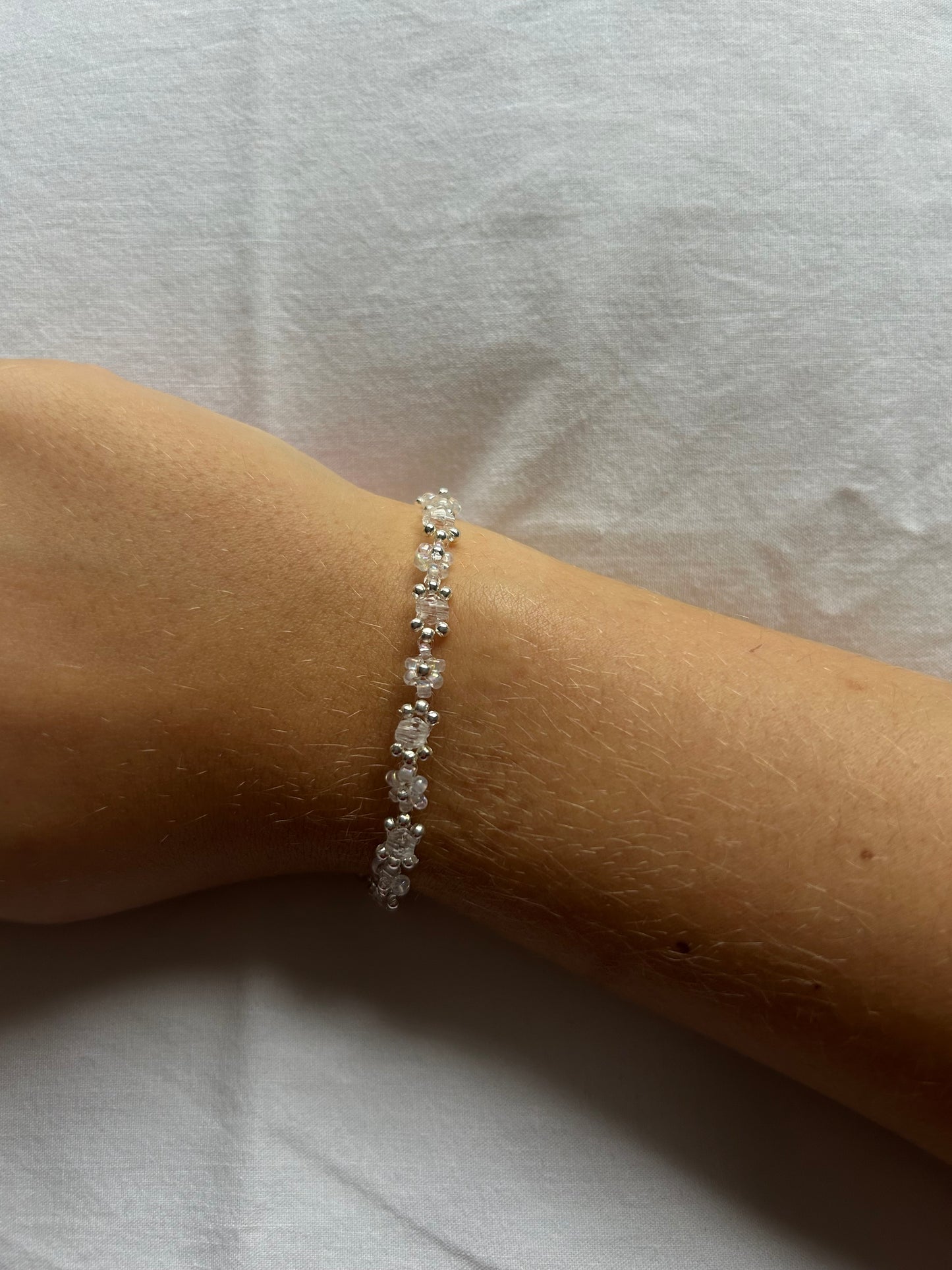 silver flower bracelet