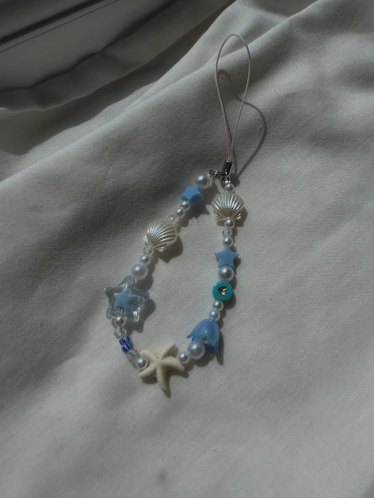 Blue and Pearl phone charm