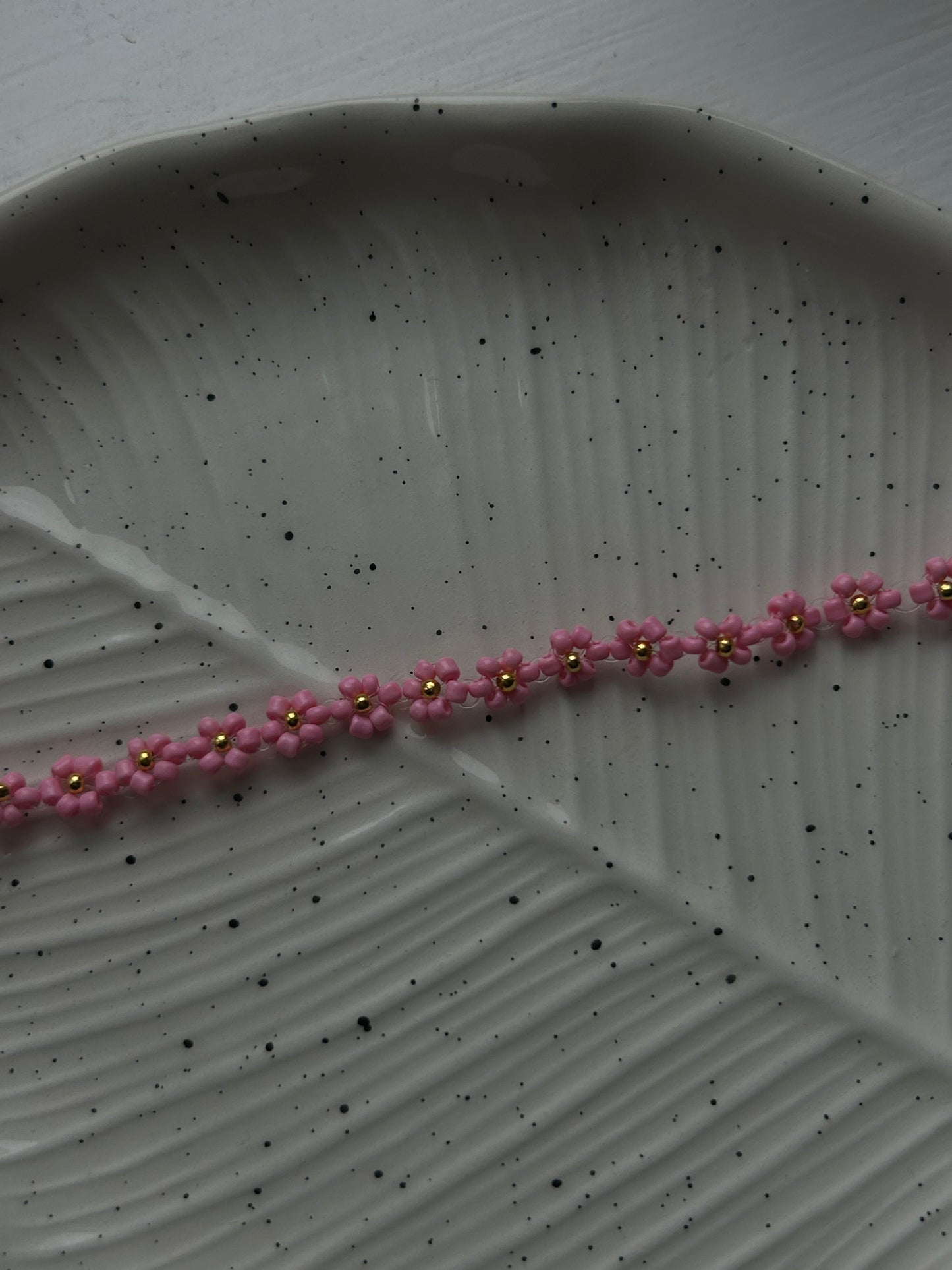 pink flower bracelet
