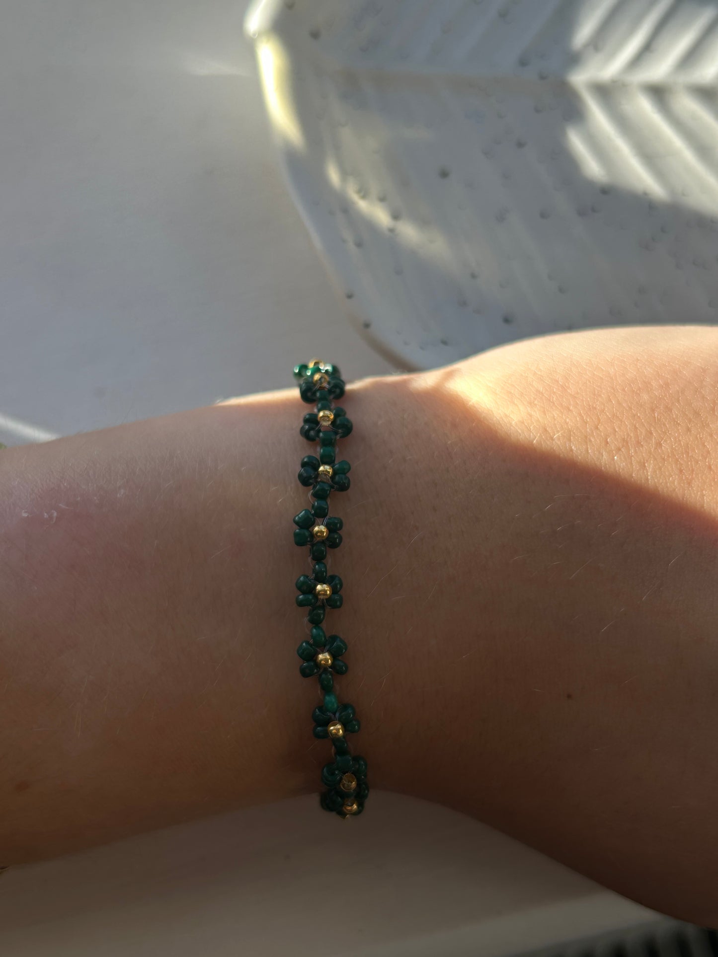 green flower bracelet