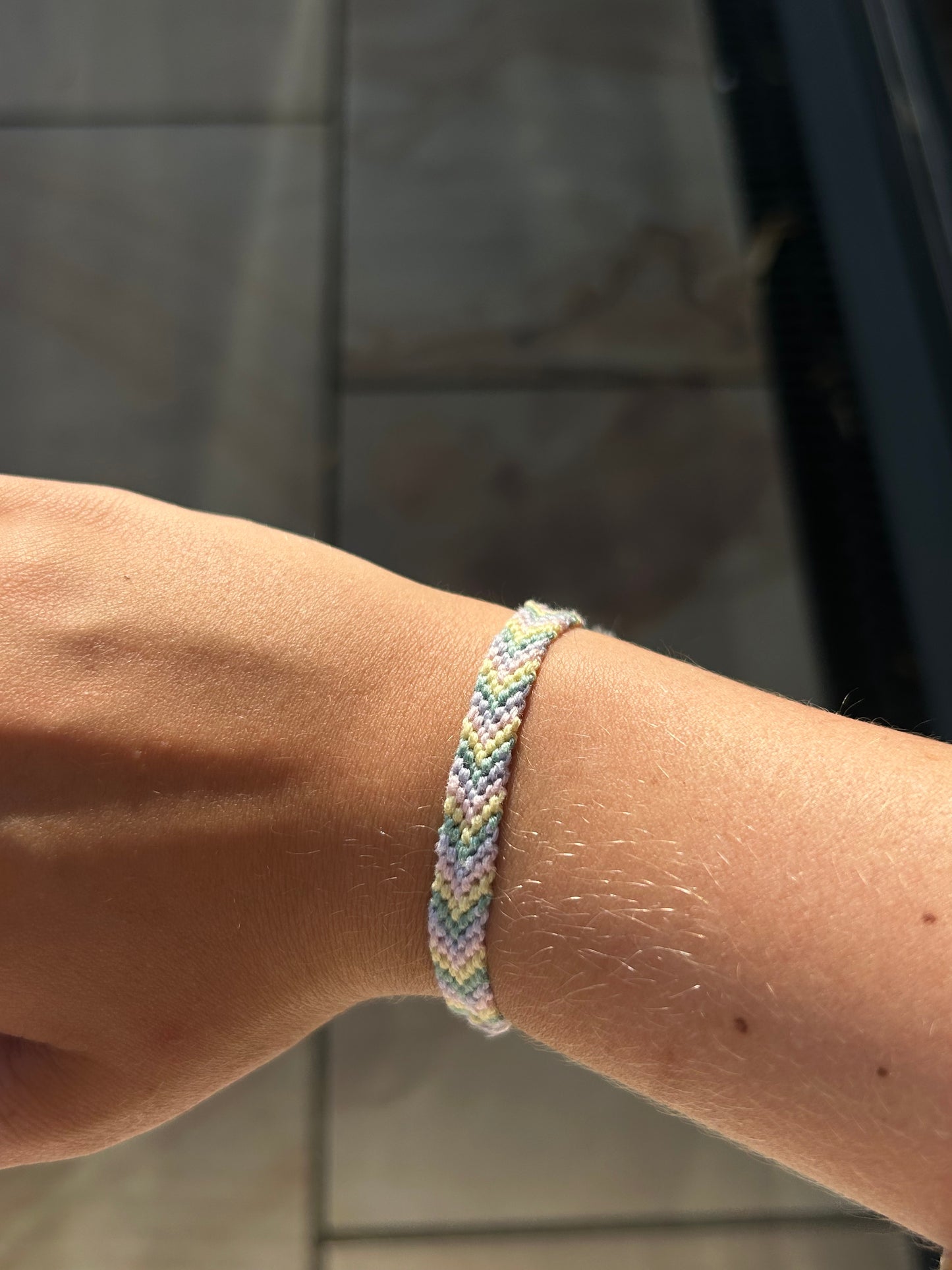 pastel rainbow threaded bracelet