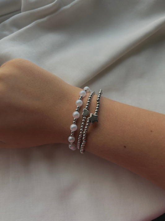 Bundle of silver bracelets🤍