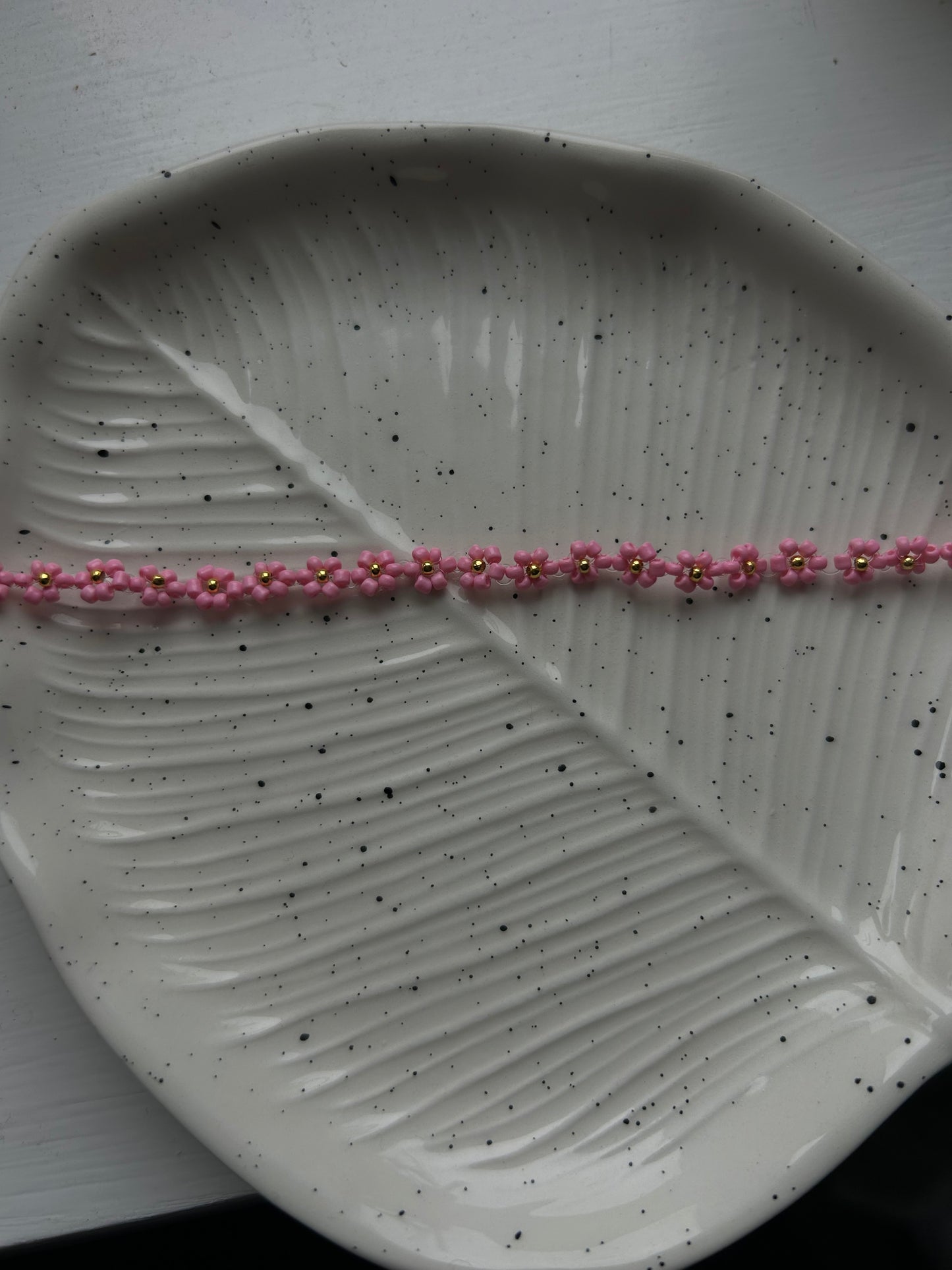 pink flower bracelet