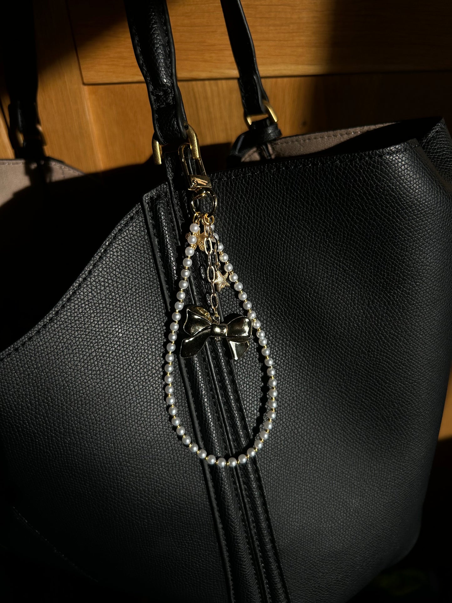 beaded gold key chain