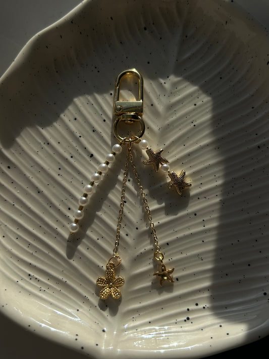 gold charm key chain