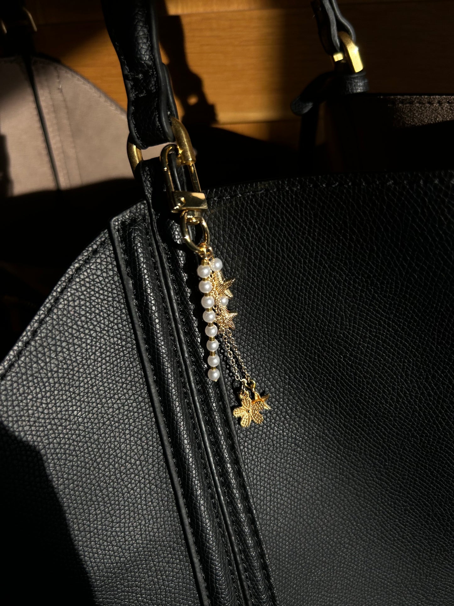 gold charm key chain