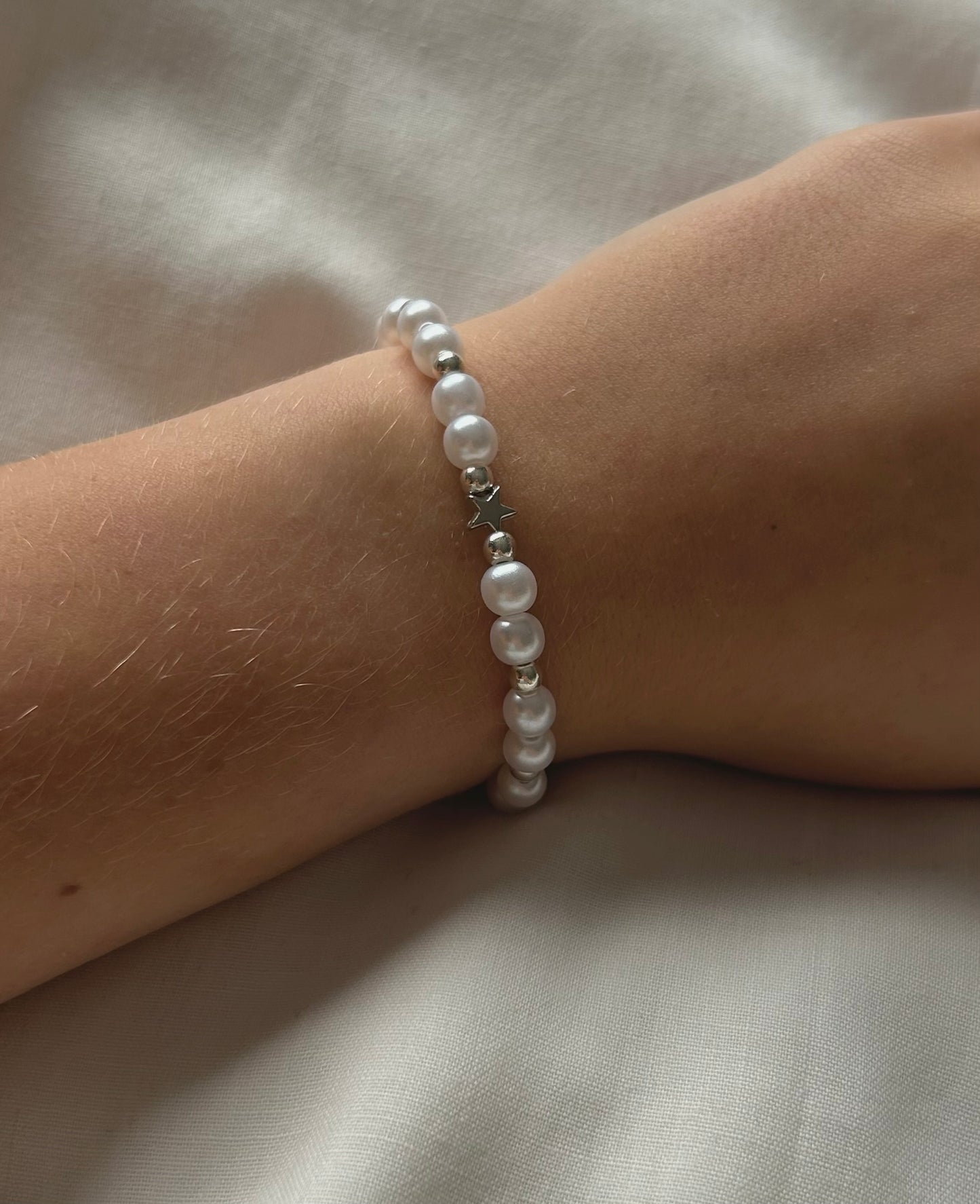 pearl and silver bracelet 🪩🤍