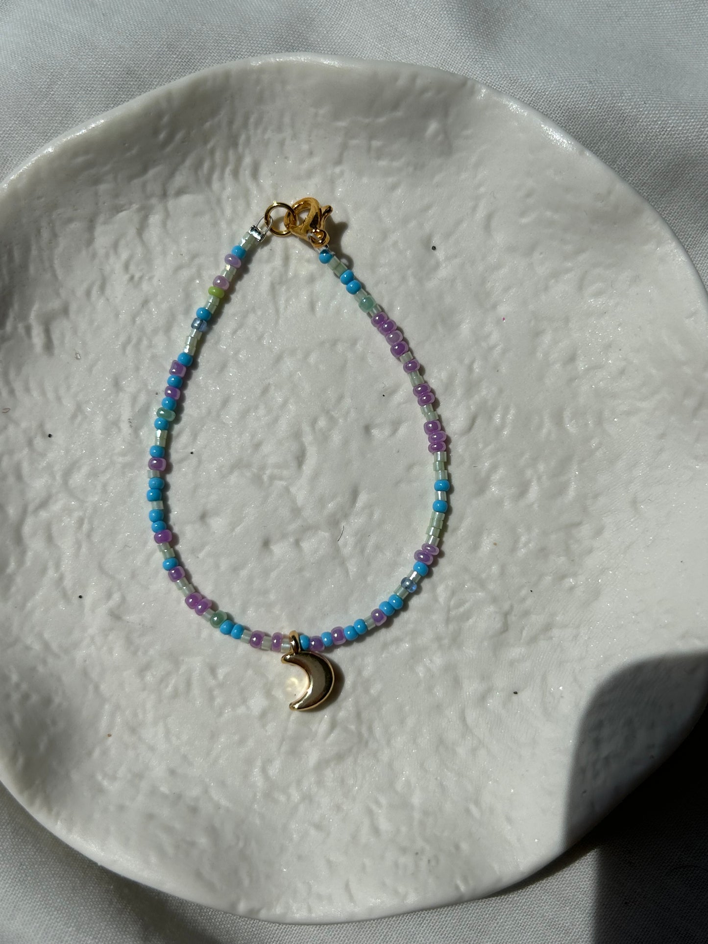 .blue and purple moon bracelet🌙