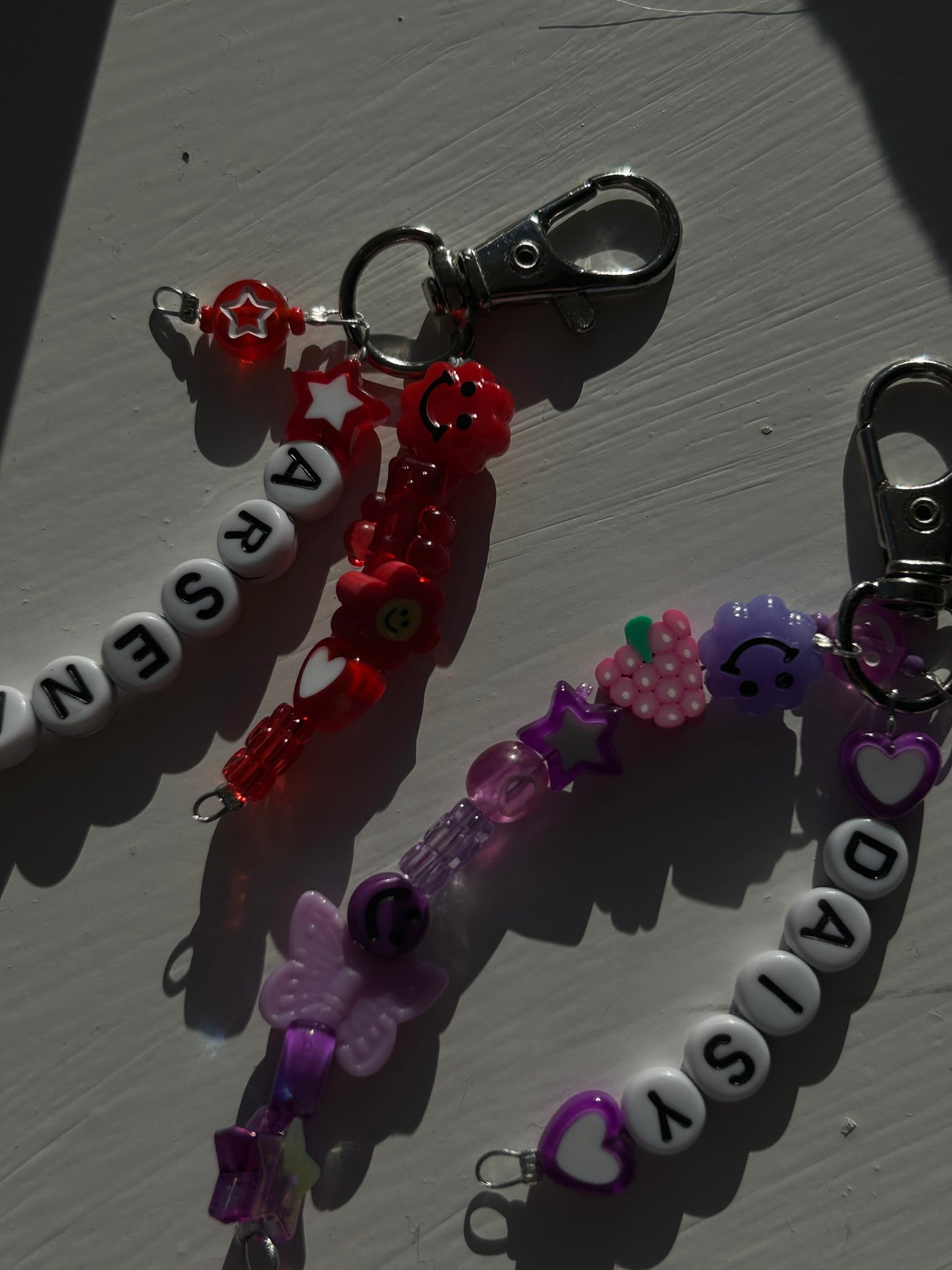 personalised purple keyring