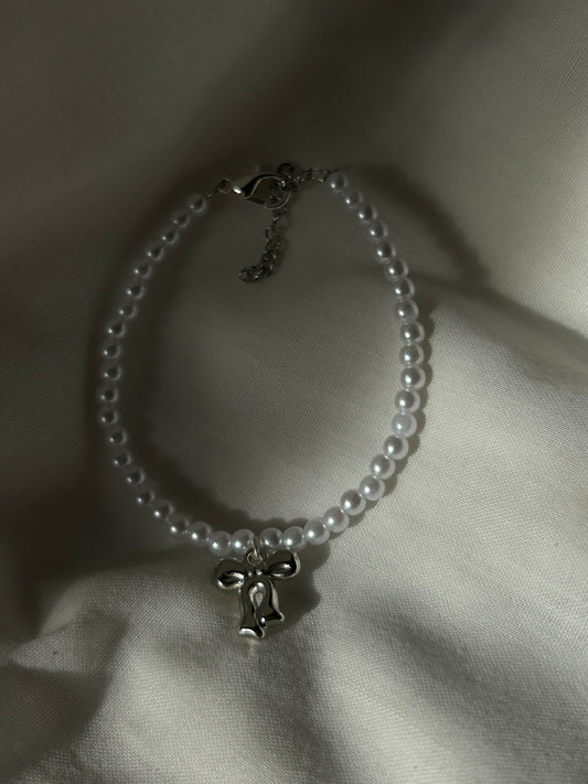 silver bow bracelet