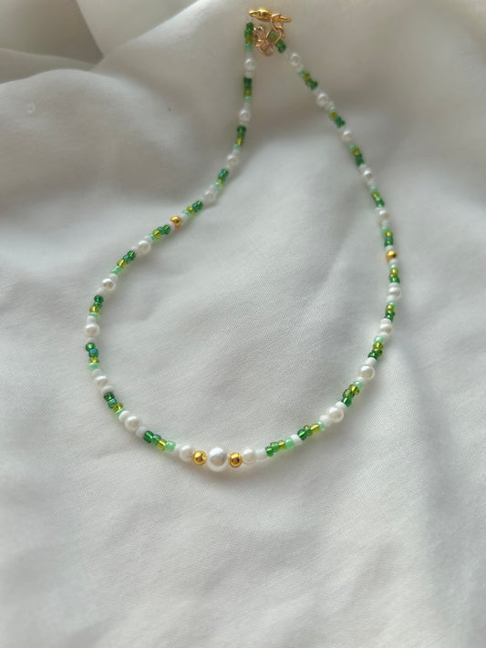 Green beaded necklace