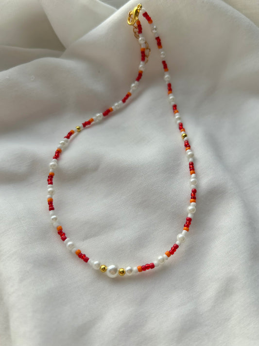 Red beaded necklace