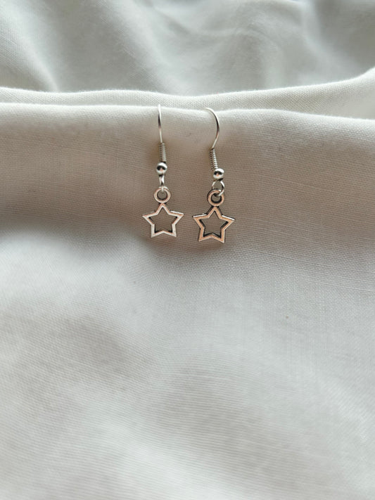 Silver star earrings