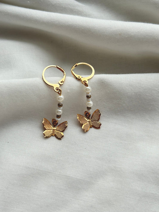 Gold butterfly earrings