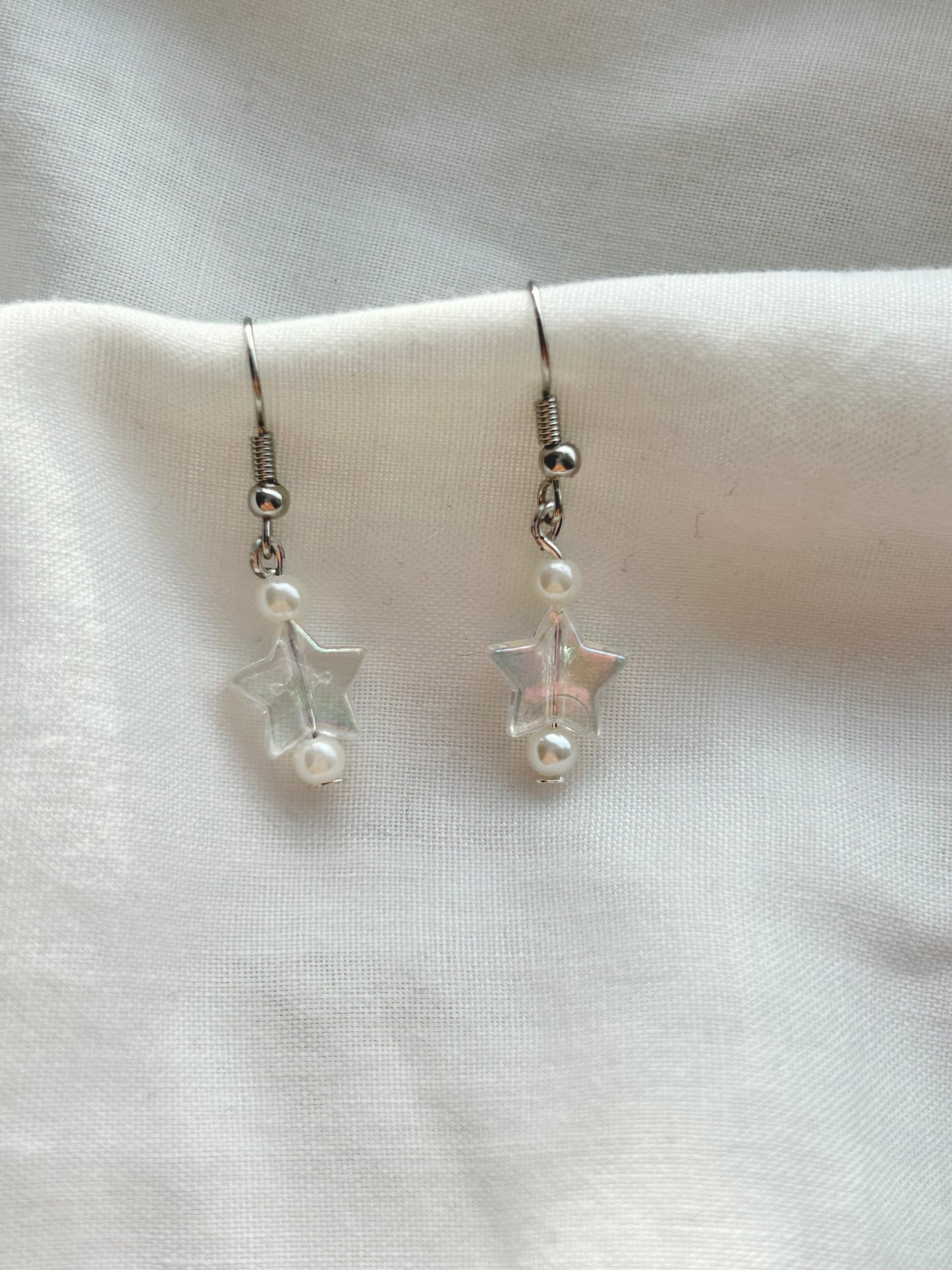 Star & pearl silver earrings⋆