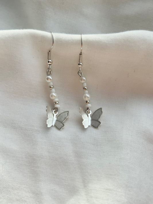 Silver butterfly earrings