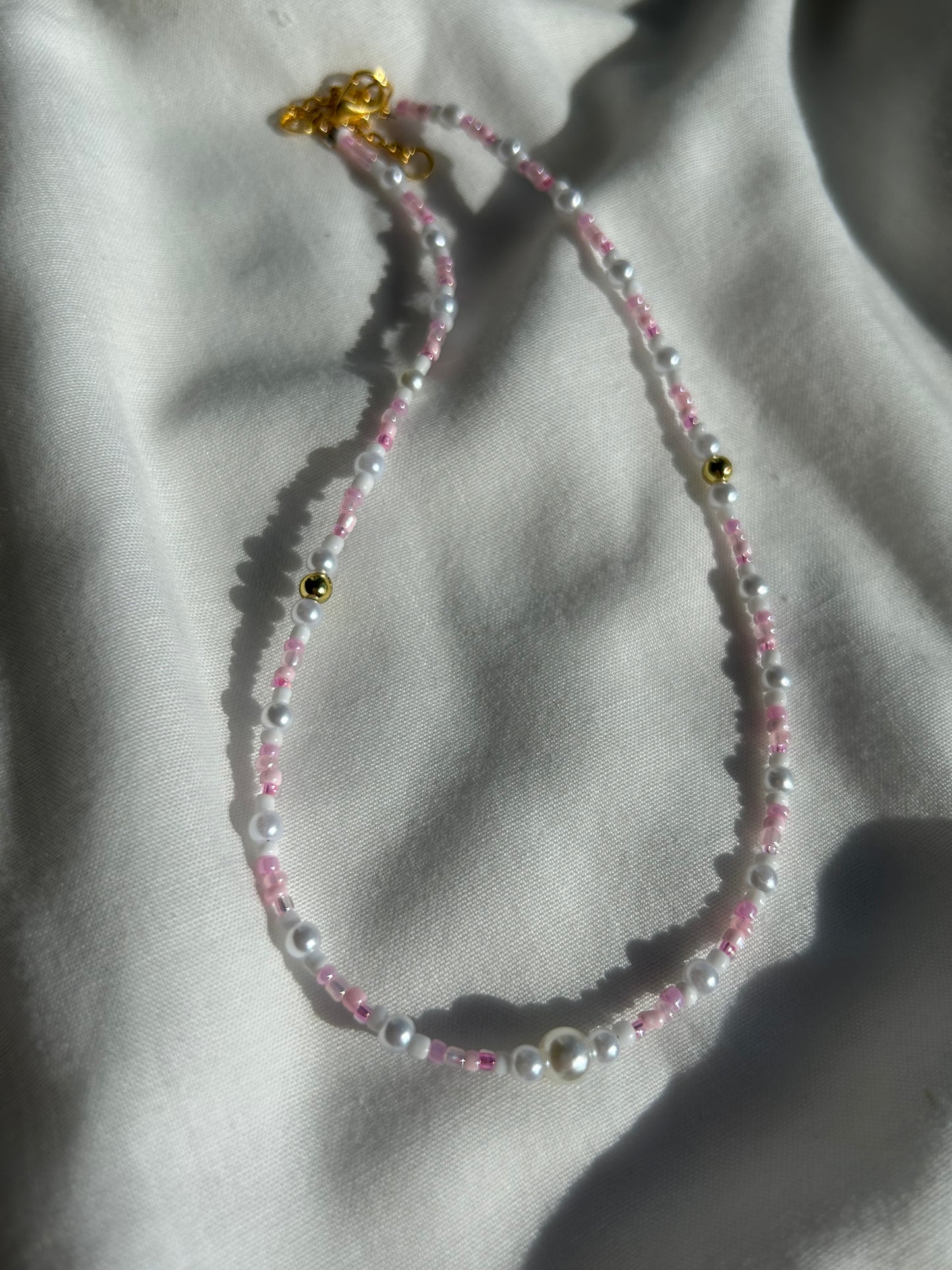 Pink and pearl necklace