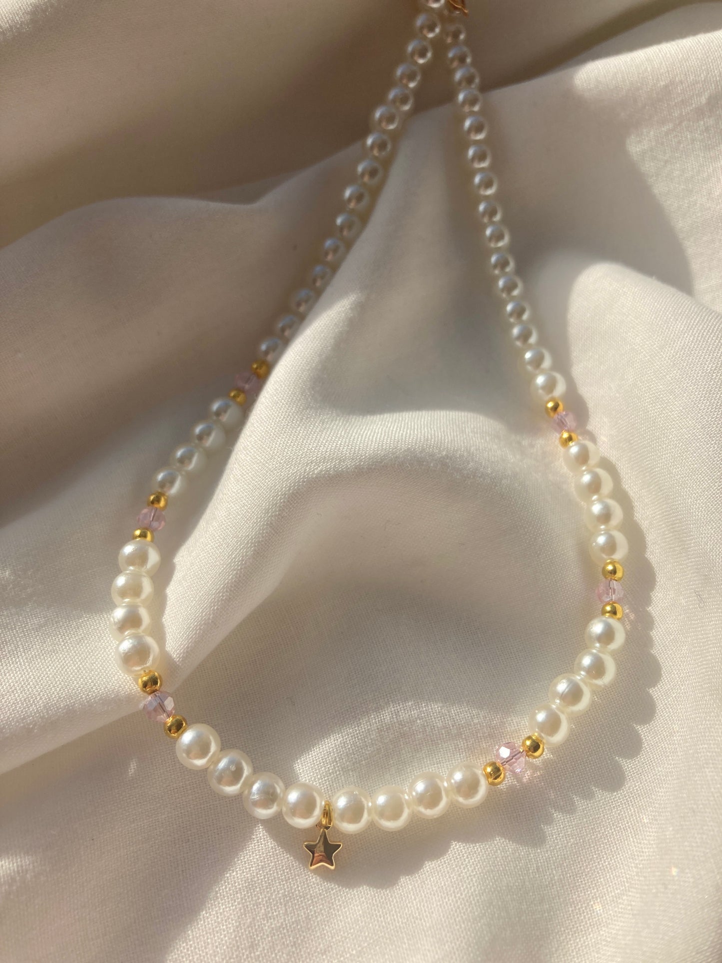 Beaded pearl necklace